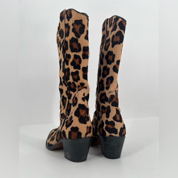 Paris Texas Leopard Animal Print Calf Hair Leather Western Cowboy Boots - Picture 5 of 10